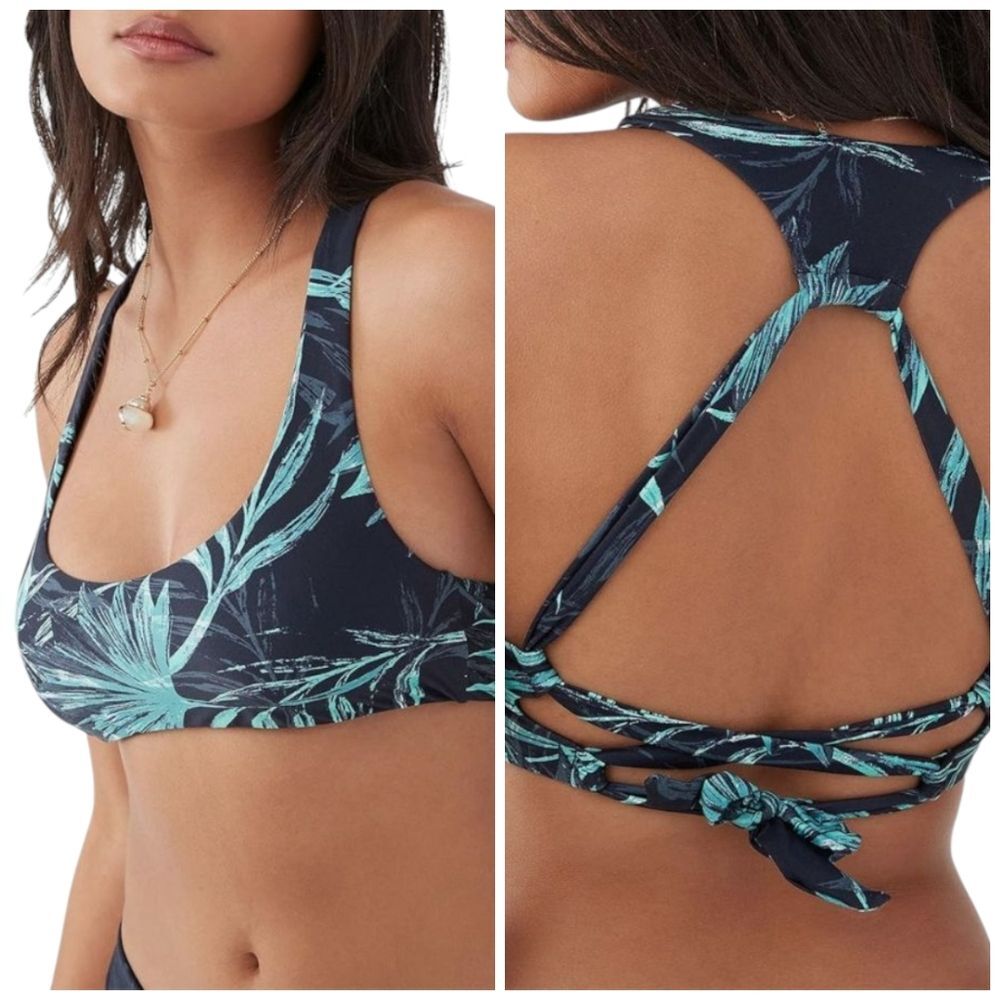 O'Neill Blue and Black Bikini Top